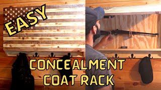 Wooden American Flag  Concealment Coat Rack [upl. by Coe]