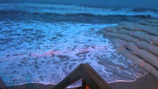 102712 High Tide Topsail Reef Apartments in North Topsail Beach NC with Hurricane Sandy Offshore [upl. by Pontius]