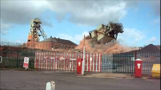 Welbeck Colliery Headstocks Demolition [upl. by Housum]