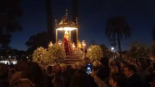 Virgen de Setefilla por Paseo Colón Procesión de clausura Congreso internacional Hdades Sevilla 2024 [upl. by Battat]