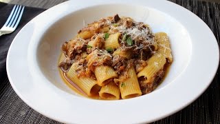 Pasta alla Genovese  Rigatoni with GenoveseStyle Meat Sauce [upl. by Harmonie]