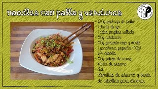 Noodles de arroz con pollo y verduritas  Con Fogones y a lo Loco [upl. by Marin]