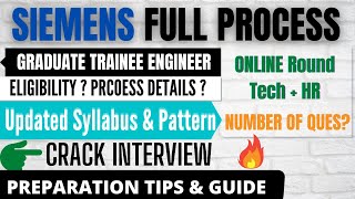 SIEMENS Recruitment Process amp Interview Questions  Graduate Trainee Engineer  Technical Interview [upl. by Rosalee]