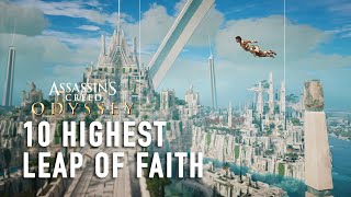 AC ODYSSEY  Top 10 Leap Of Faith Highest Distance [upl. by Odnaloy]