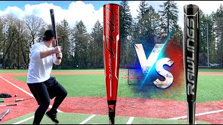 QUATRO PRO vs VELO ACP  Showdown of the Lightest BBCOR Bats  Rawlings BBCOR Baseball Bat Review [upl. by Aneem]