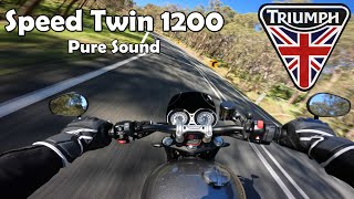 Triumph Speed Twin 1200 exhaust  Pure Sound  4k  Motovlog [upl. by Ettegirb]