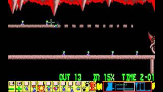 Lemmings PC  Level 2 Tricky We all fall down [upl. by Nylodnew]