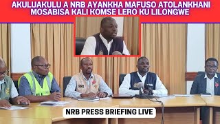 Nkumano Wa Atolankhani Ndi A Kulu Akula A National Registration Bureau  NRB Press Briefing [upl. by Dayir680]