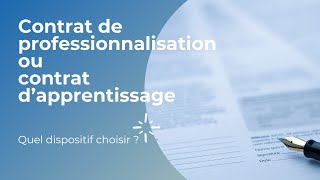 Contrat de professionnalisation ou contrat dapprentissage lequel choisir [upl. by Heigho]