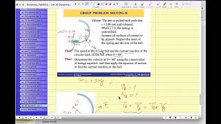 Energy Conservation Principle Spring Energy Gravity Kinetic Ch 14 Example 3 Ball on track [upl. by Eekorehc]