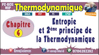 Entropie et 2ème principe de la thermodynamique plan du chapitre [upl. by Sesmar29]