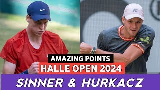 Jannik Sinner vs Hubert Hurkacz Amazing Points Highlights  Atp Halle Final Tennis 2024 [upl. by Htebiram]