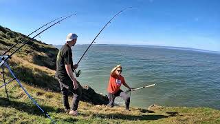 Fishing Brean Down Worm Baiting With One Hand September 2024 [upl. by Eniruam]