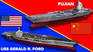 Chinas Brand New Aircraft Carrier vs USS Gerald R Ford Supercarrier [upl. by Selym526]