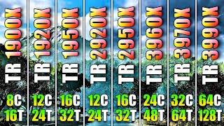 Ryzen ThreadRipper 1900X vs 1920X vs 1950X vs 2920X vs 2950X vs 3960X vs 3970X vs 3990X  RTX 3080 [upl. by Zenobia]