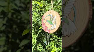 Sun catcher Hummingbird suncatcher hummingbird woodburningart [upl. by Atnauqal332]