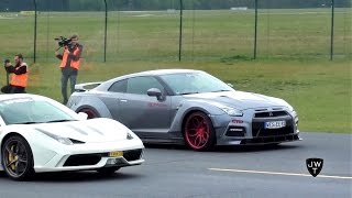 Supercar Drag Races 458 Speciale vs GTR Huracan vs Turbo S amp Many More [upl. by Gare427]