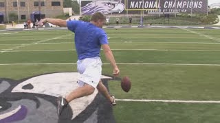 55Yard Drop Kick Field Goal  Pat McAfee  Kohls Kicking Camps [upl. by Delp]