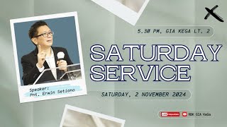 Saturday Service  Pnt Erwin Setiono 2 November 2024  RBK GIA KEGA [upl. by Rhodes]