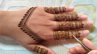 Easy back hand mehndi design  Simple mehndi design  Mehandi ka design  Stylish Mehndi design 2024 [upl. by Yenahs]