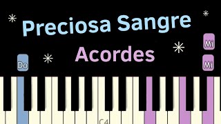 Preciosa sangre PIANO tutorial fácil 🎹 Como tocar notas acordes Marco Barrientos y Julio Melgar [upl. by Mali]