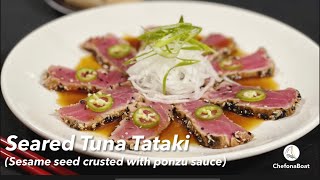 Seared Tuna Tataki  with Sesame Seeds amp Ponzu Sauce [upl. by Nnawtna]