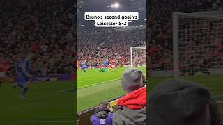 Brunos second goal vs Leicester 52mufc manchesterunited brunofernandes [upl. by Attekram]