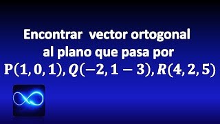 61 Encontrar vector ortogonal al plano que pasa por 3 puntos [upl. by Hetty]