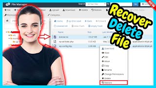 How To Recover Deleted Files From Cpanel File Manager 2024  Restore Delete file [upl. by Bello]