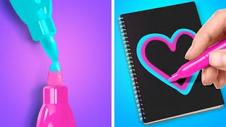 100 ART HACKS AND SCHOOL CRAFTS FOR EVERYONE [upl. by Vanny]