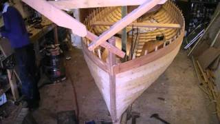 Timelapse film of the Mayflower a 14 clinker dinghy built by Marcus Lewis at Fowey [upl. by Gambrell681]