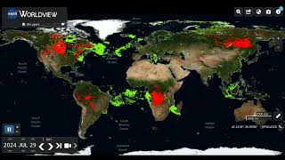 Brannrøyk i 2024 mars til august  NASA worldview VIIRS [upl. by Arednaxela302]