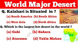 World major deserts in the world world geography gk mcq top 10 geography mcq for ntpc cbt 2ssc [upl. by Iy925]