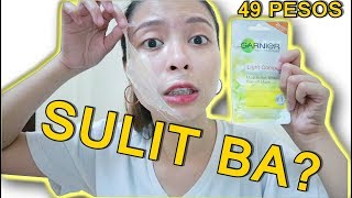 49PHP GARNIER INSTANT WHITENING PEELOFF MASK LETS TRY  KATH MELENDEZ [upl. by Eihcra346]