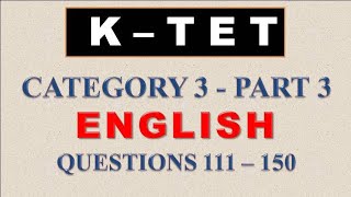 KTET English Category 3 Part 3 Previous Questionsktetenglish [upl. by Kenway]