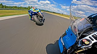 Racing On WSBK Track Most  ZX10R vs GSXR 1000 [upl. by Leahcimed]