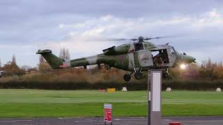 Westland Lynx AH9A landing at City Airport Barton 25102017 [upl. by Annasor]