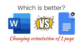 How to change orientation of ONE page in Word AND Google Docs [upl. by Ahsrats231]