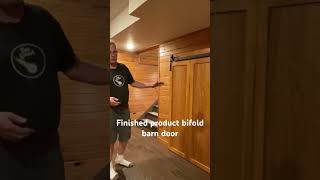 Finished Product Bifold Barn Door carpenter carpentry woodworking youtube youtubeshorts [upl. by Tnattirb]