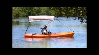 Kayak With 2Bow Bimini Top Shade Installed [upl. by Ahsitam698]