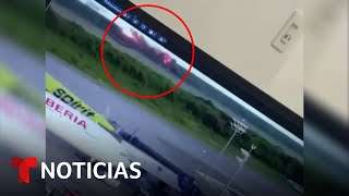 Nuevo video del avión de Flow La Movie cuando se estrella  Noticias Telemundo [upl. by Arette]