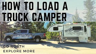 How to Load and Unload a Truck Camper on a Pickup Truck  Go North Explore More [upl. by Staford]