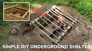 Solo Overnight Building an Underground Shelter in The Mud and Eggs with Cheese [upl. by Yael]