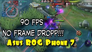 Test Asus ROG 7 Mobile Legends 90 FPS Pakai Data Seluler NO FRAME DROP [upl. by Tezile]