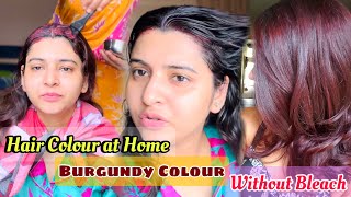 Hair Colour at Home  Burgundy Colour  without Bleach [upl. by Epstein491]