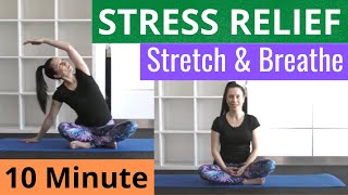 10 Min Anxiety amp Stress Relief Routine  Yoga amp Breathing For Anxiety [upl. by Etka]