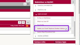 Updating WebAdvisor Contact Info [upl. by Ettena]