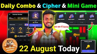 22 August Daily Combo amp Daily Cipher amp Mini Game  Hamster Kombat Daily Combo amp Mini Game 22 August [upl. by Eillit]