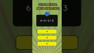 Quick Mental Math Challenge 5 🤯  PEMDAS Quiz Shorts [upl. by Aligna]