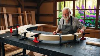 Incredible 70YearOld Carpenter Crafts Stunning Lazy Chair amp Coffee Table from Thin Wooden Slices [upl. by Ybbed774]